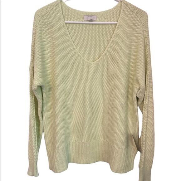 LUCKY BRAND Green V Neck Cotton Blend Sweater.Size S - Picture 6 of 15
